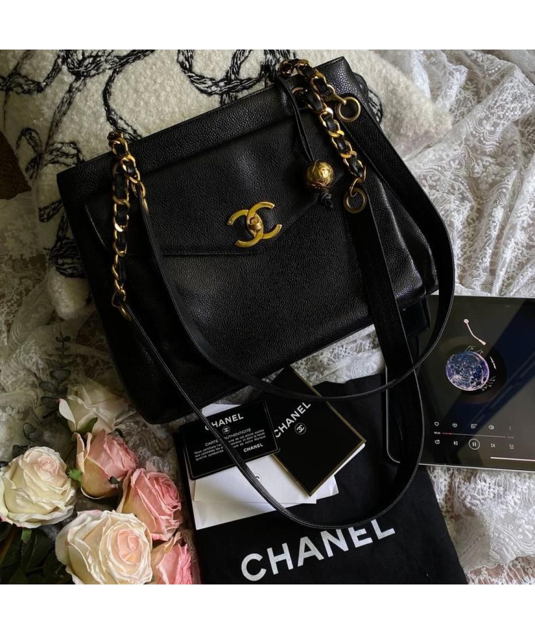 CHANEL Черная кожаная сумка через плечо, фото 8