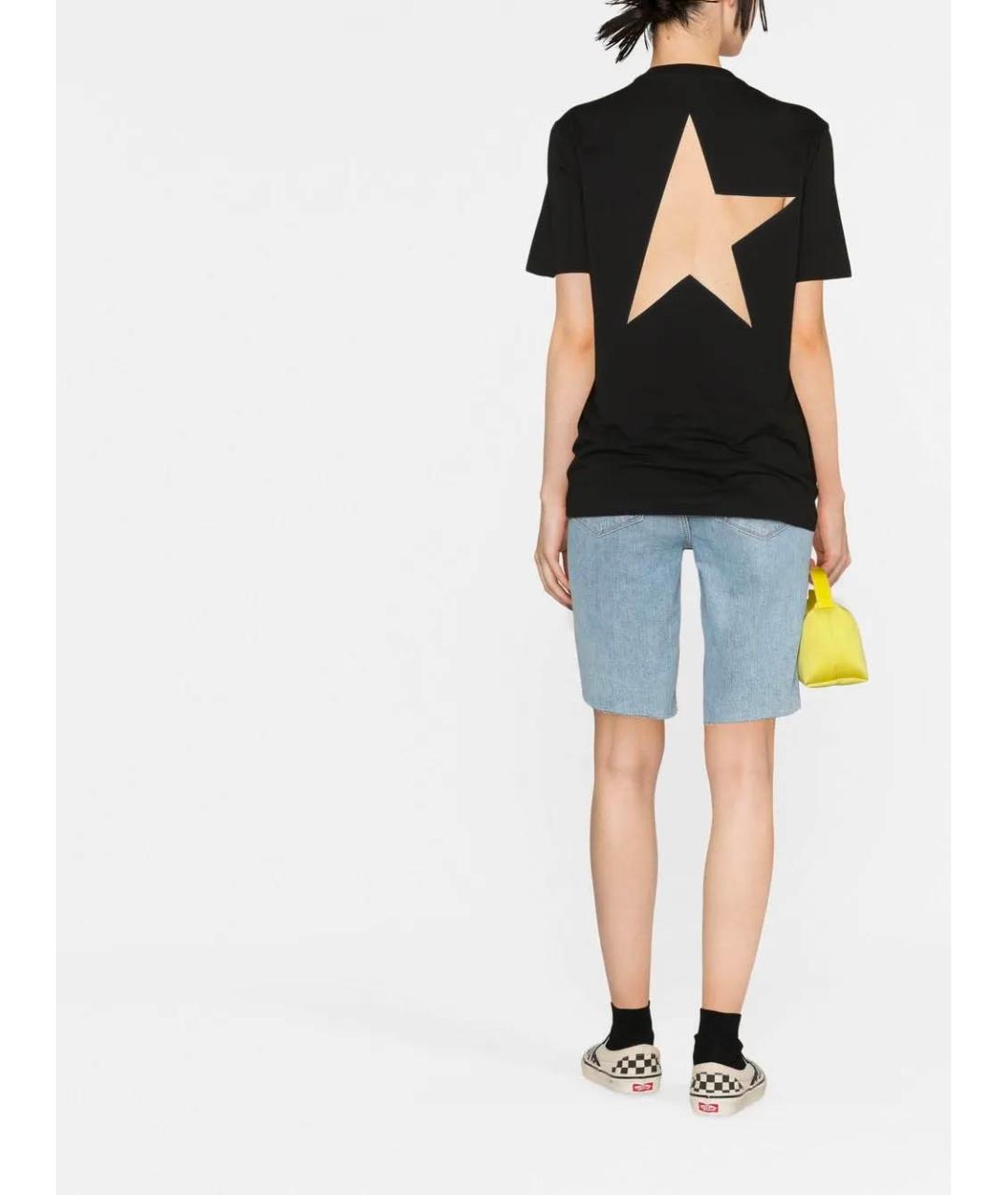 GOLDEN GOOSE DELUXE BRAND Черная хлопковая футболка, фото 2