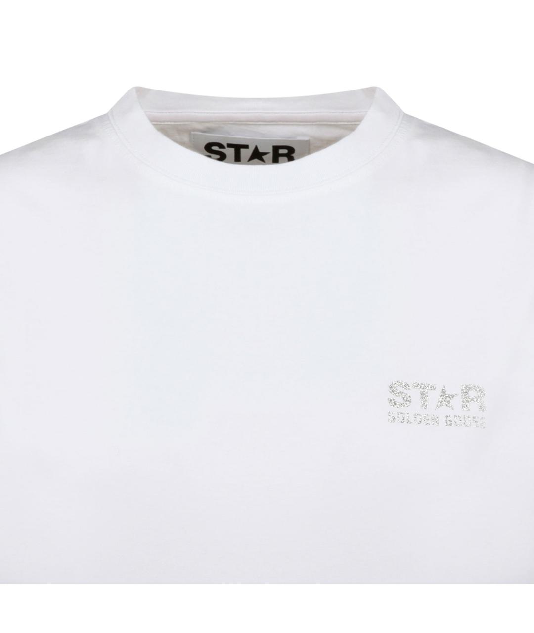 GOLDEN GOOSE DELUXE BRAND Белая хлопковая футболка, фото 3