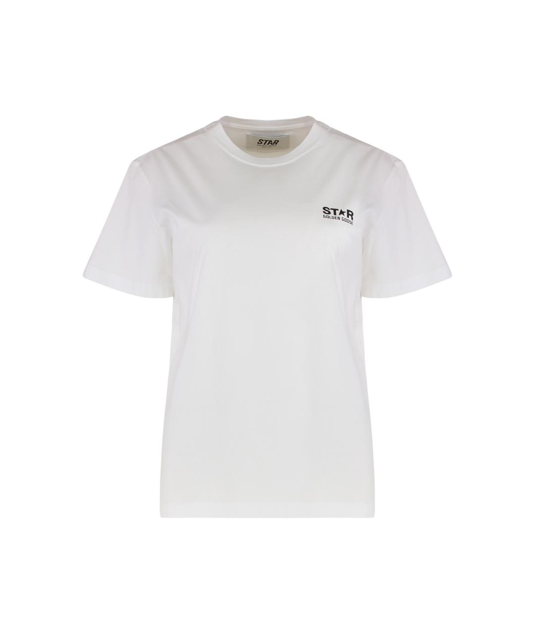 GOLDEN GOOSE DELUXE BRAND Белая хлопковая футболка, фото 1