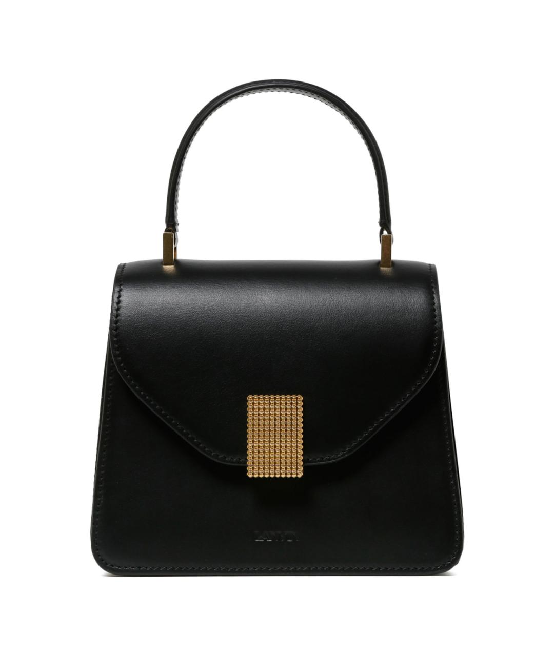 LANVIN Черная кожаная сумка с короткими ручками, фото 1