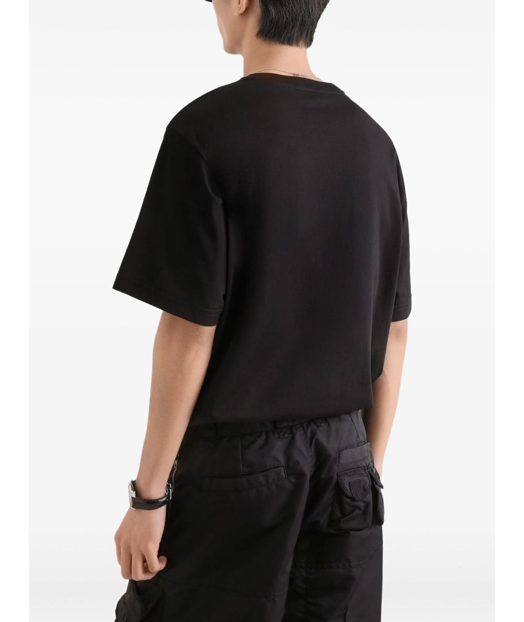 DOLCE&GABBANA Черная хлопковая футболка, фото 4
