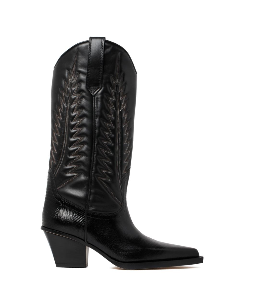 PARIS TEXAS Черные кожаные сапоги, фото 1