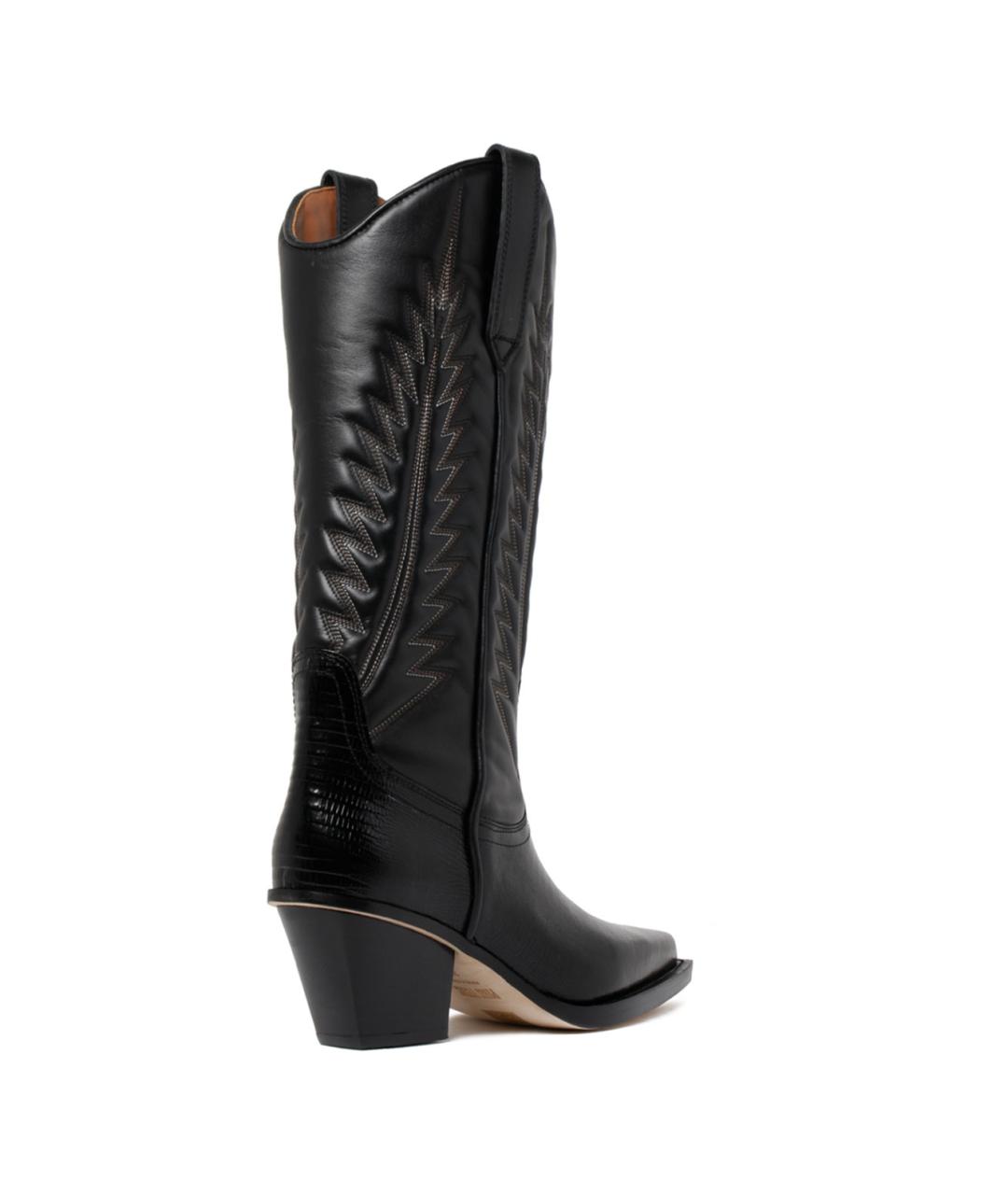 PARIS TEXAS Черные кожаные сапоги, фото 3