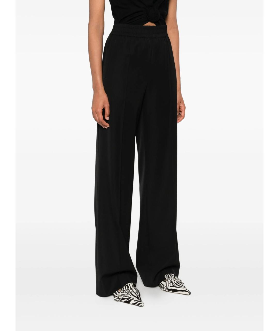 DOLCE&GABBANA Черные шерстяные прямые брюки, фото 3