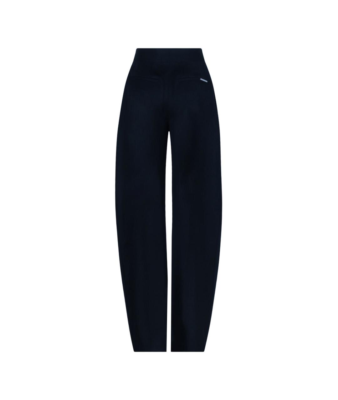 THE ATTICO Синие хлопковые прямые брюки, фото 2