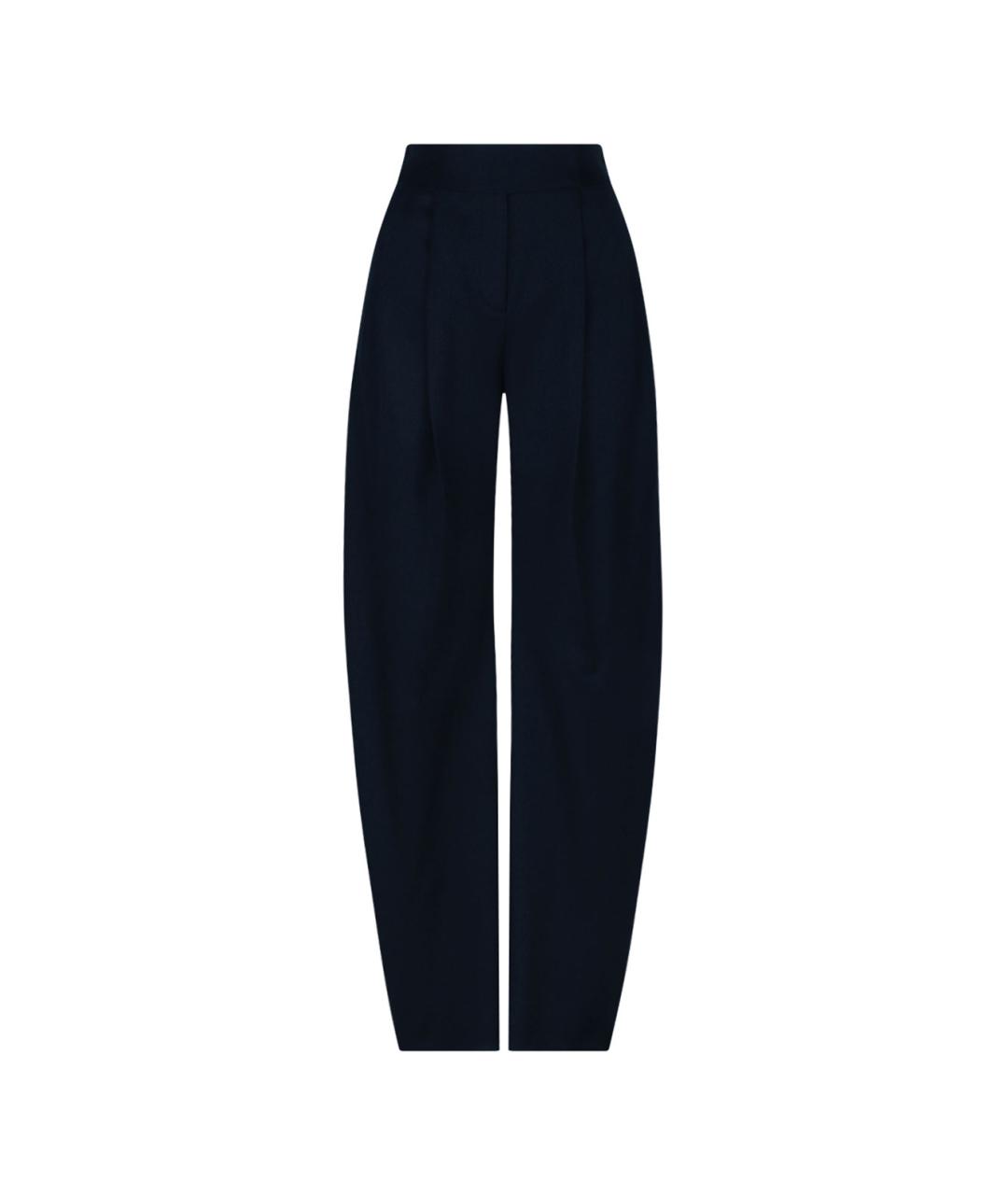 THE ATTICO Синие хлопковые прямые брюки, фото 1