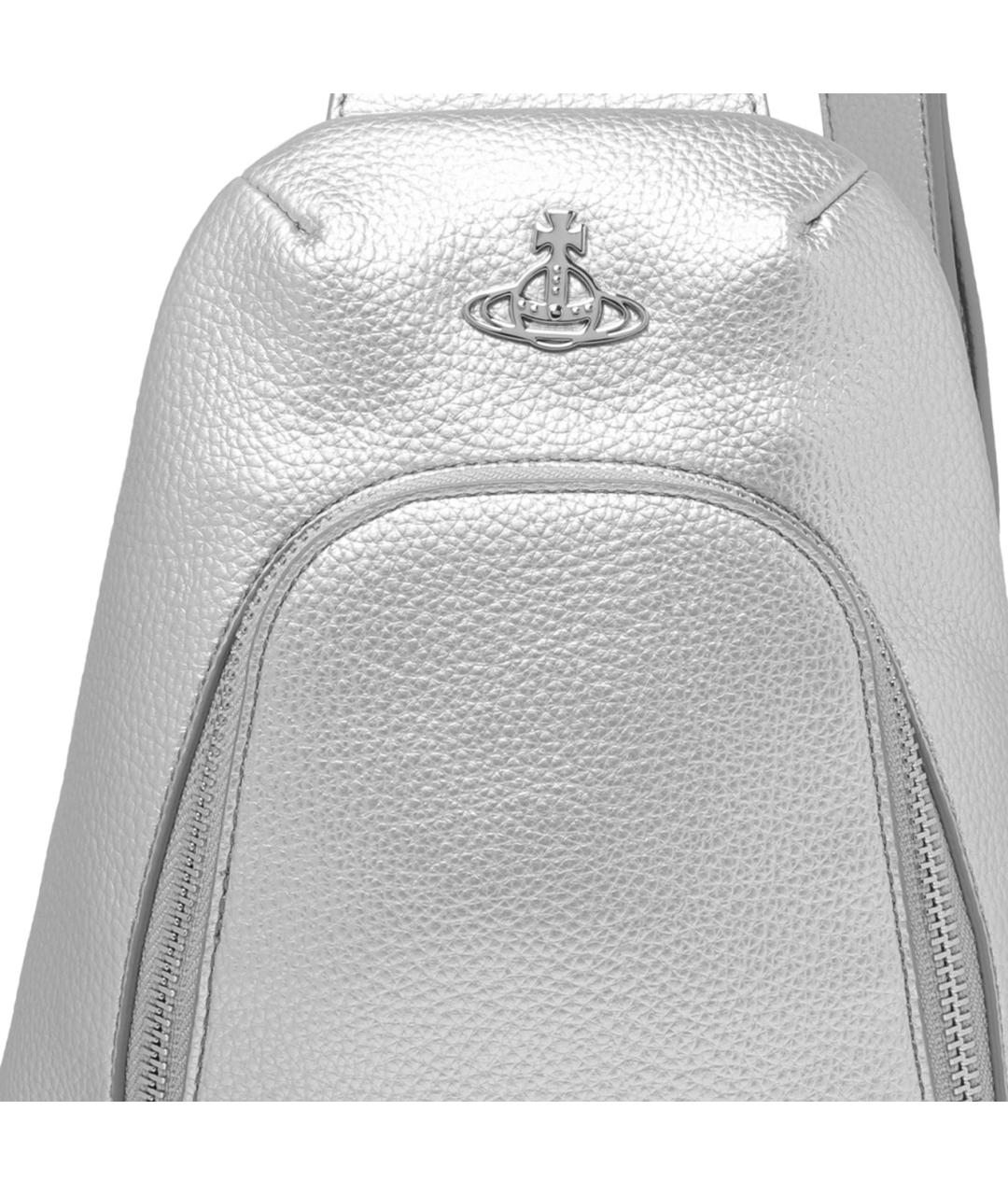 VIVIENNE WESTWOOD Серебряная сумка через плечо из искусственной кожи, фото 4