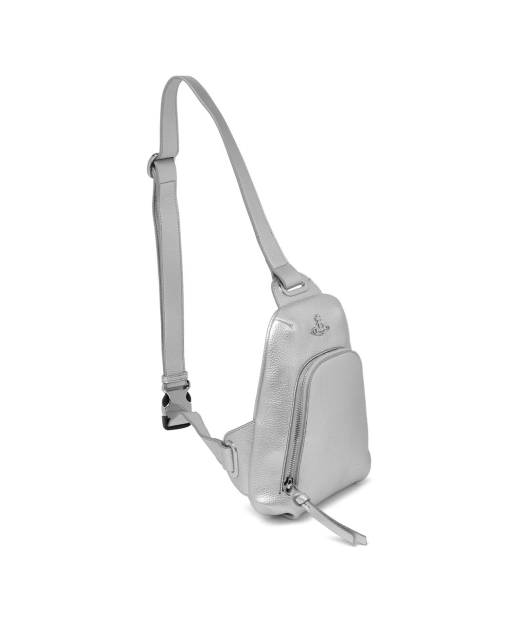 VIVIENNE WESTWOOD Серебряная сумка через плечо из искусственной кожи, фото 3
