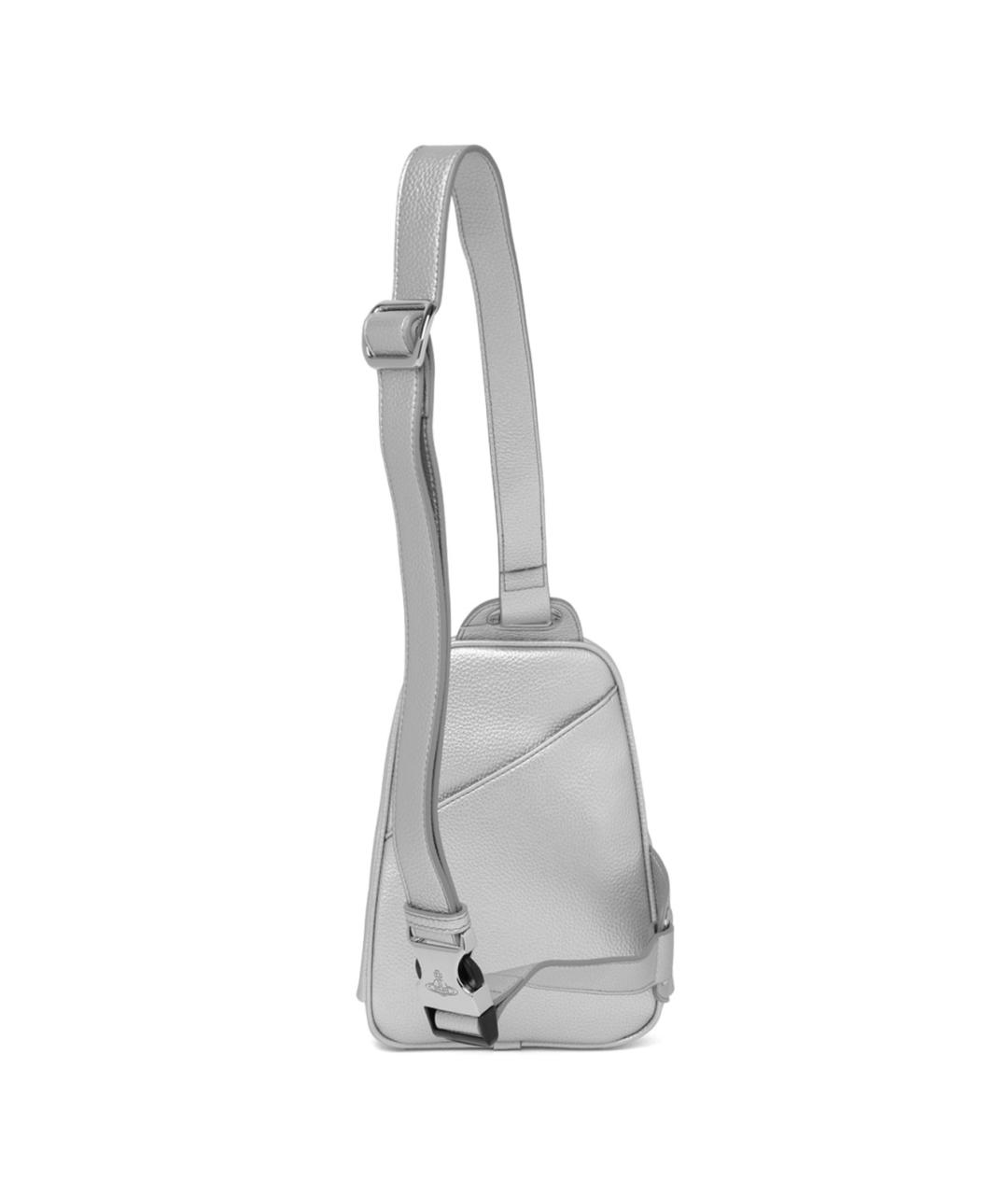 VIVIENNE WESTWOOD Серебряная сумка через плечо из искусственной кожи, фото 2