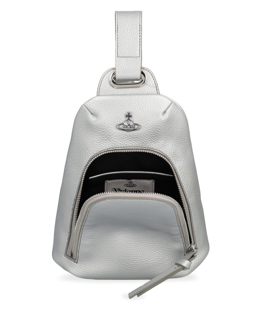 VIVIENNE WESTWOOD Серебряная сумка через плечо из искусственной кожи, фото 5
