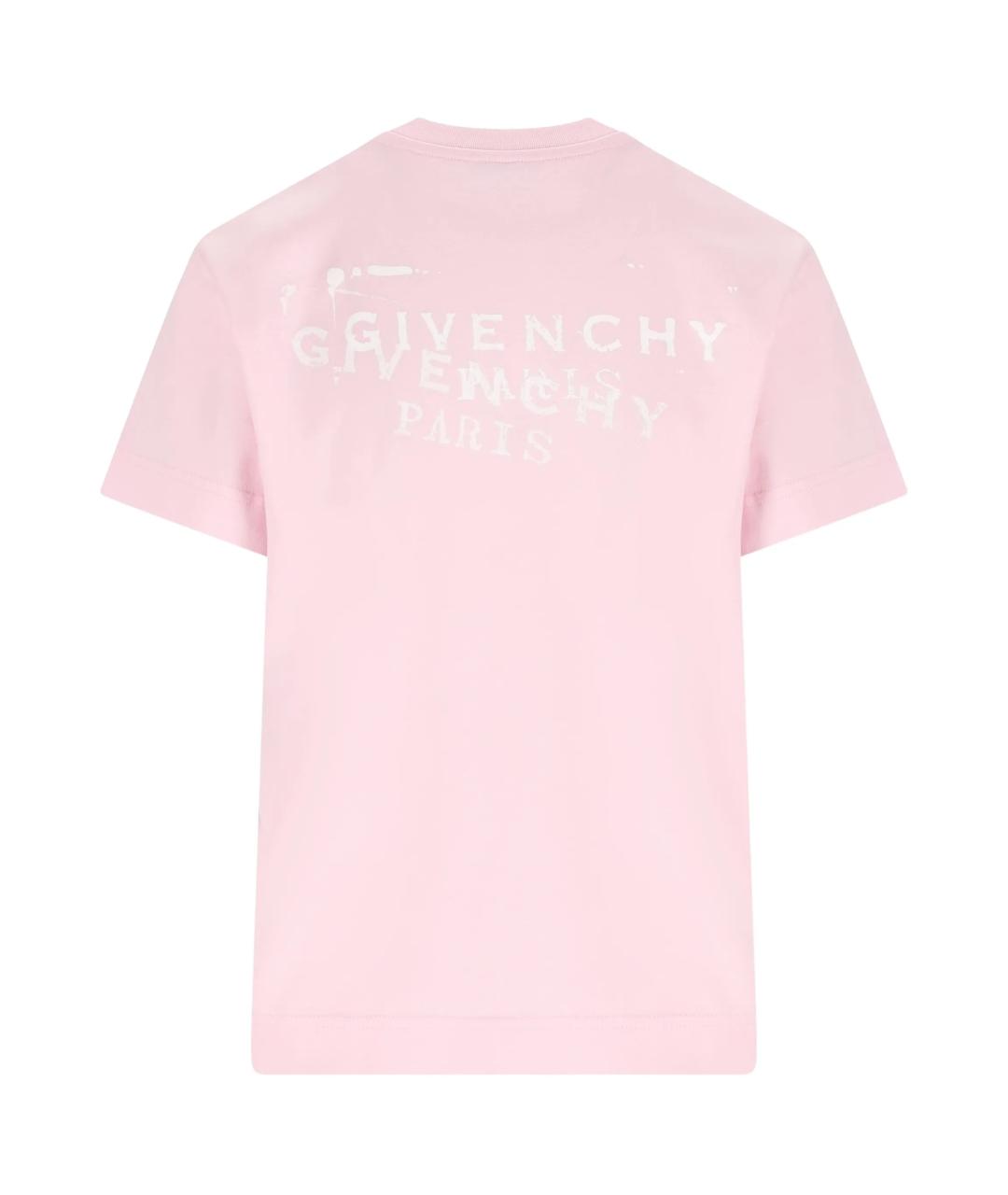 GIVENCHY Розовая хлопковая футболка, фото 2