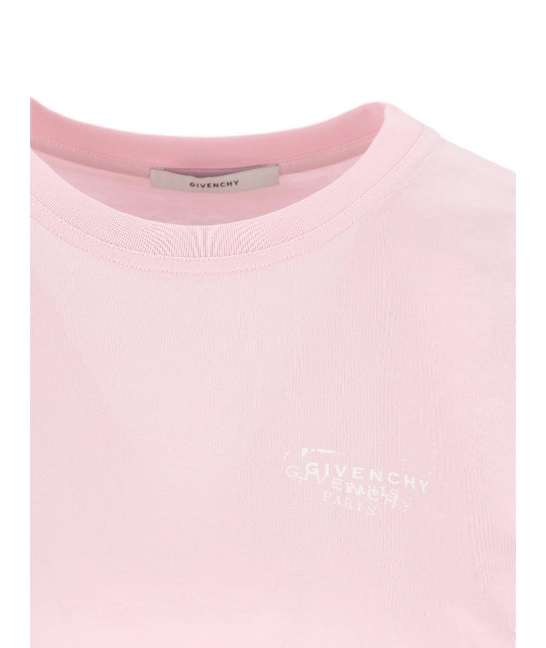 GIVENCHY Розовая хлопковая футболка, фото 4