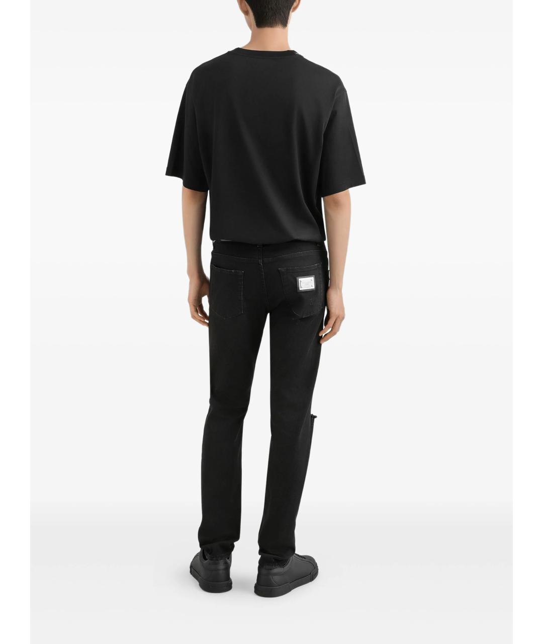 DOLCE&GABBANA Черная хлопковая футболка, фото 3