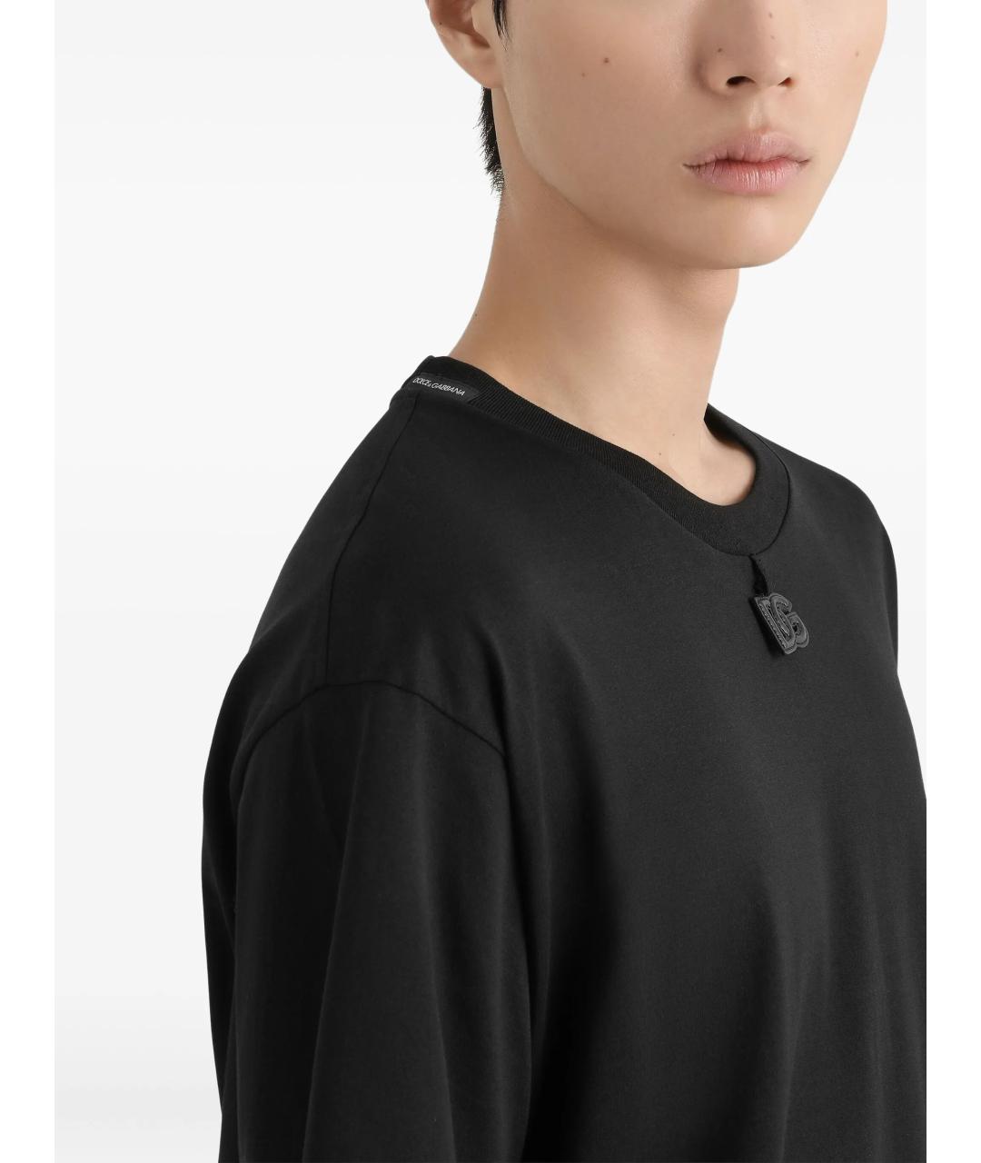 DOLCE&GABBANA Черная хлопковая футболка, фото 5