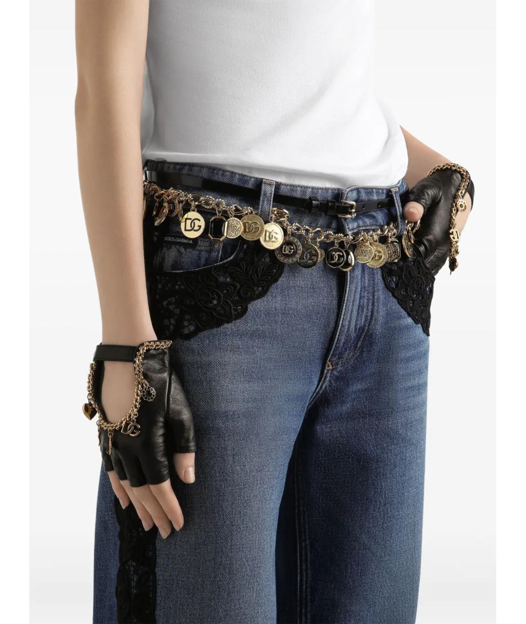 DOLCE&GABBANA Синие хлопковые прямые джинсы, фото 4