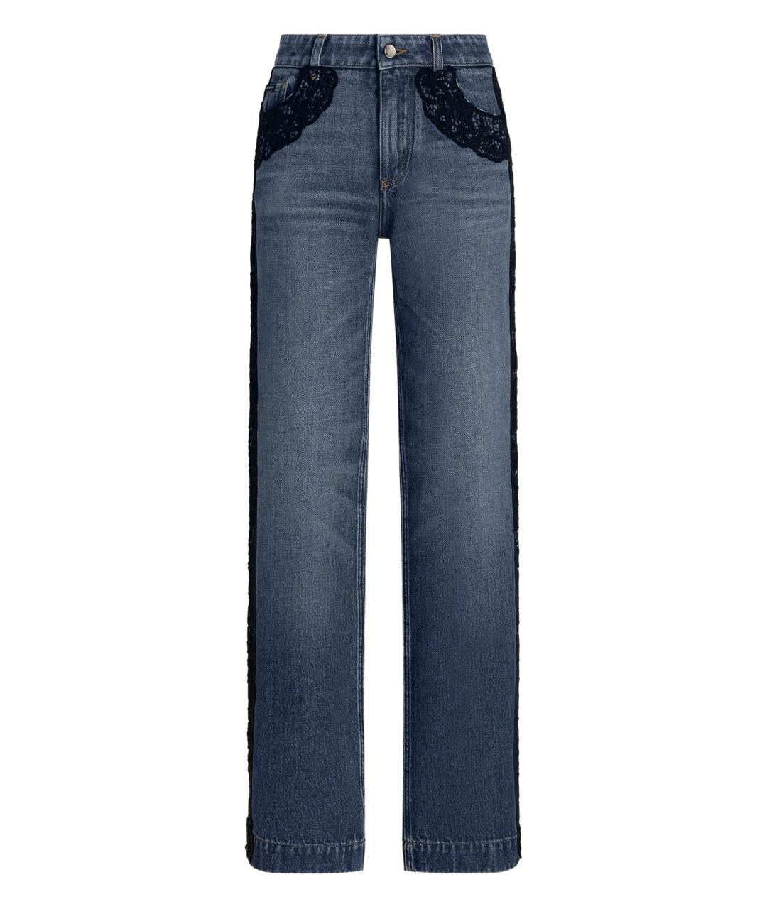 DOLCE&GABBANA Синие хлопковые прямые джинсы, фото 1
