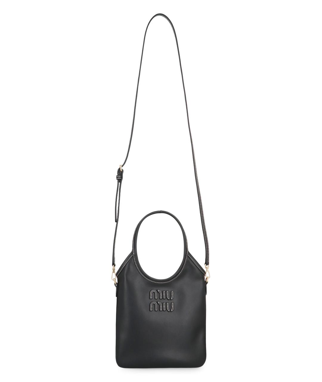 MIU MIU Черная кожаная сумка тоут, фото 4