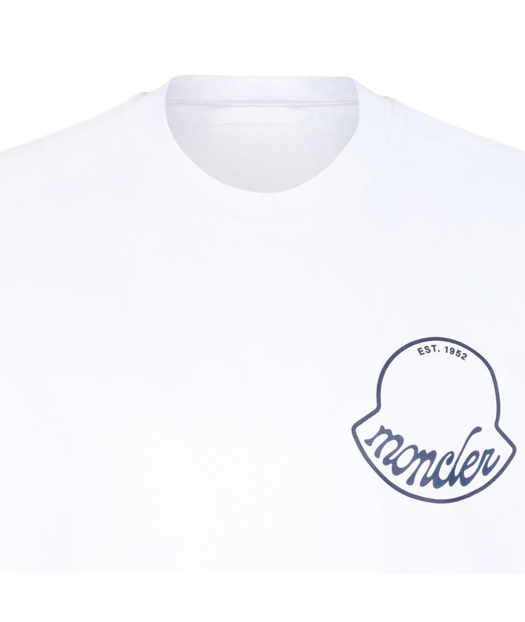 MONCLER Белая хлопковая футболка, фото 3