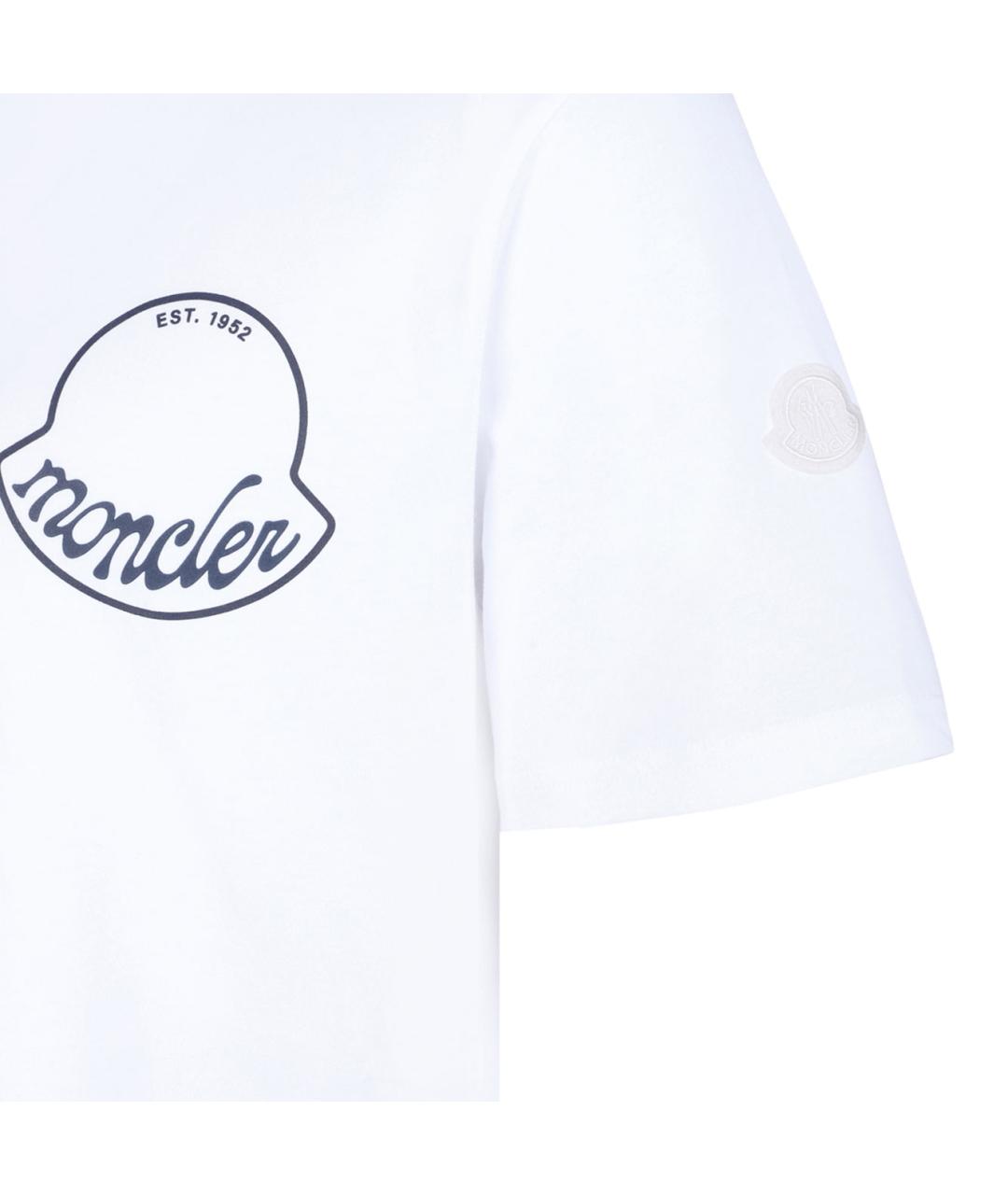 MONCLER Белая хлопковая футболка, фото 4