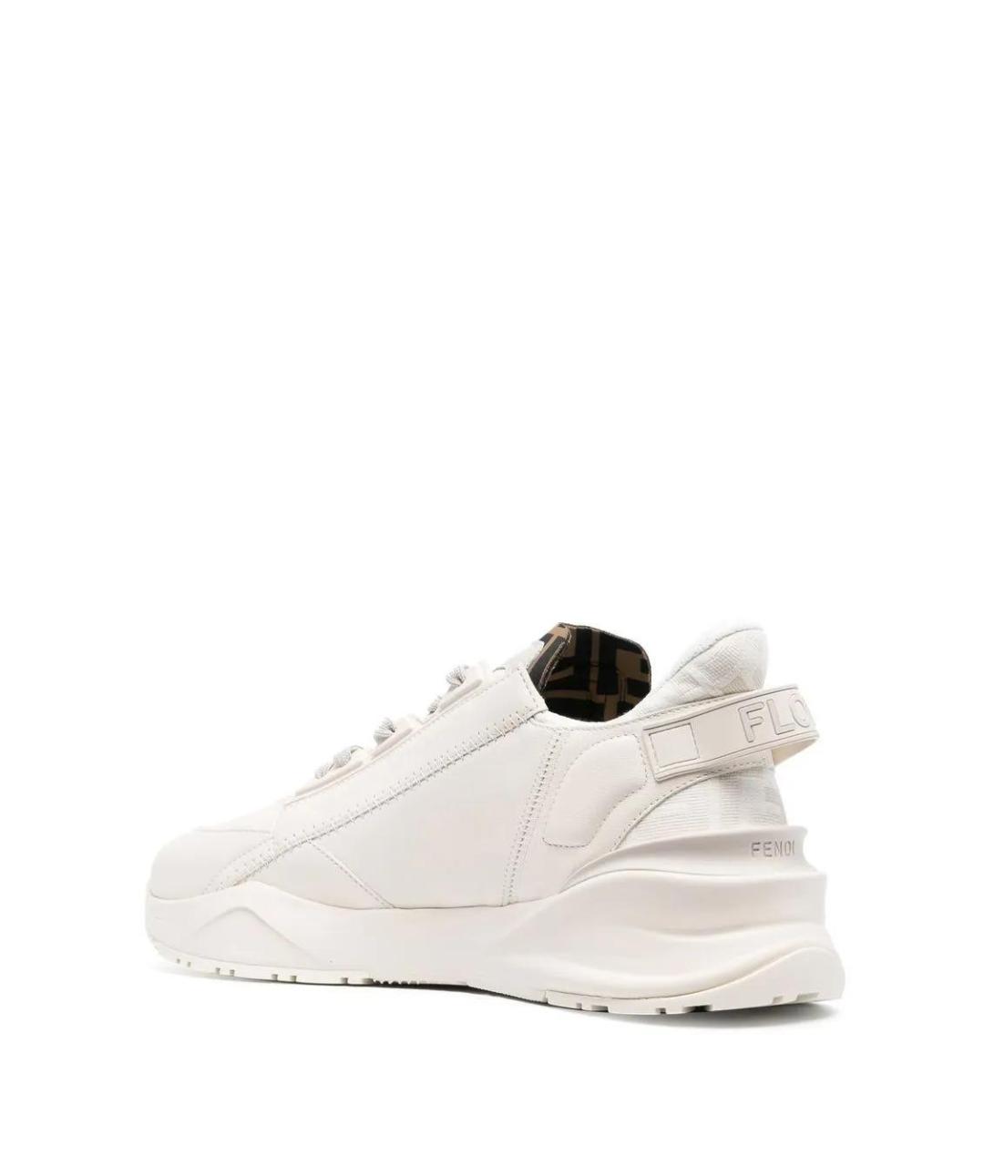 FENDI Белые текстильные низкие кроссовки / кеды, фото 3