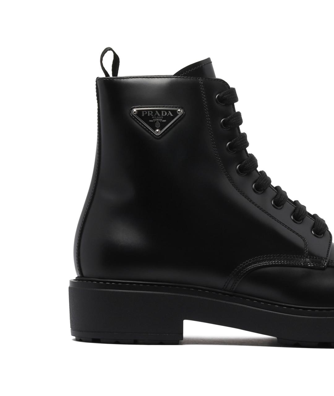 PRADA Черные кожаные высокие ботинки, фото 4