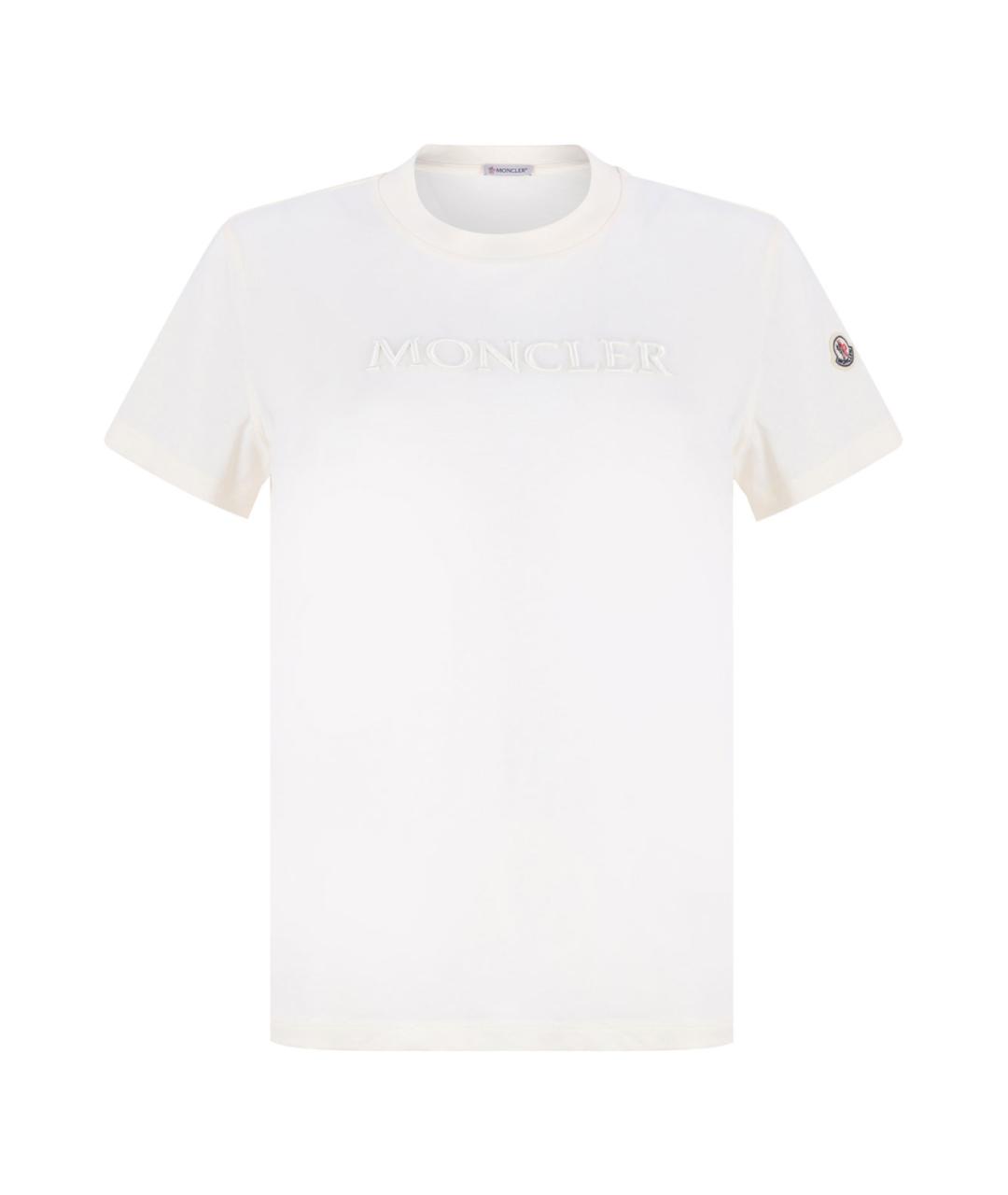 MONCLER Белая хлопковая футболка, фото 1
