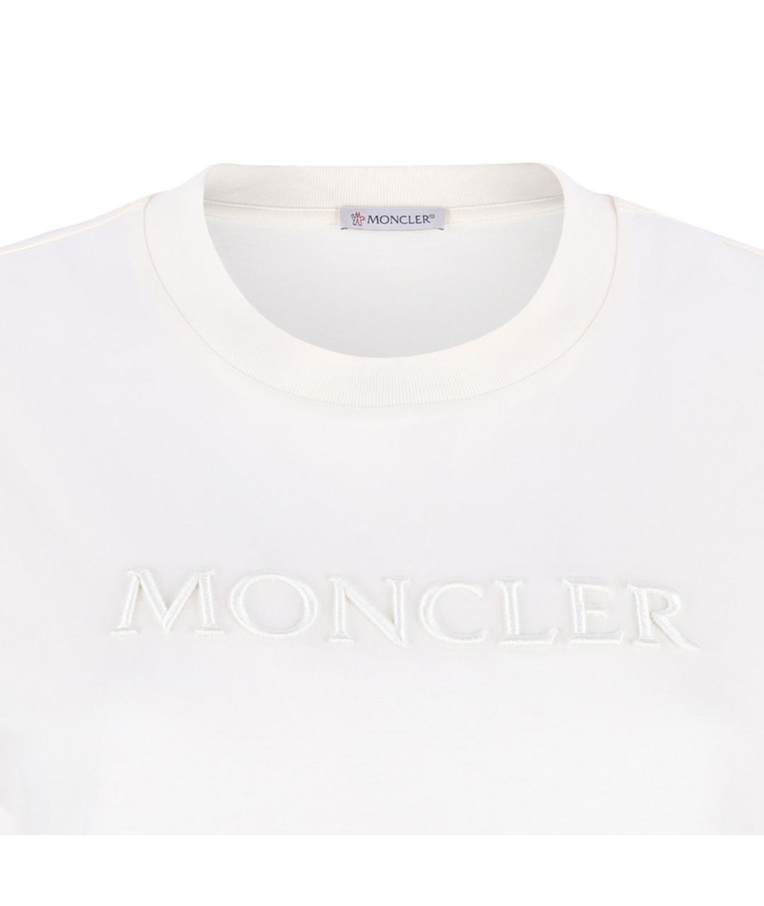 MONCLER Белая хлопковая футболка, фото 3