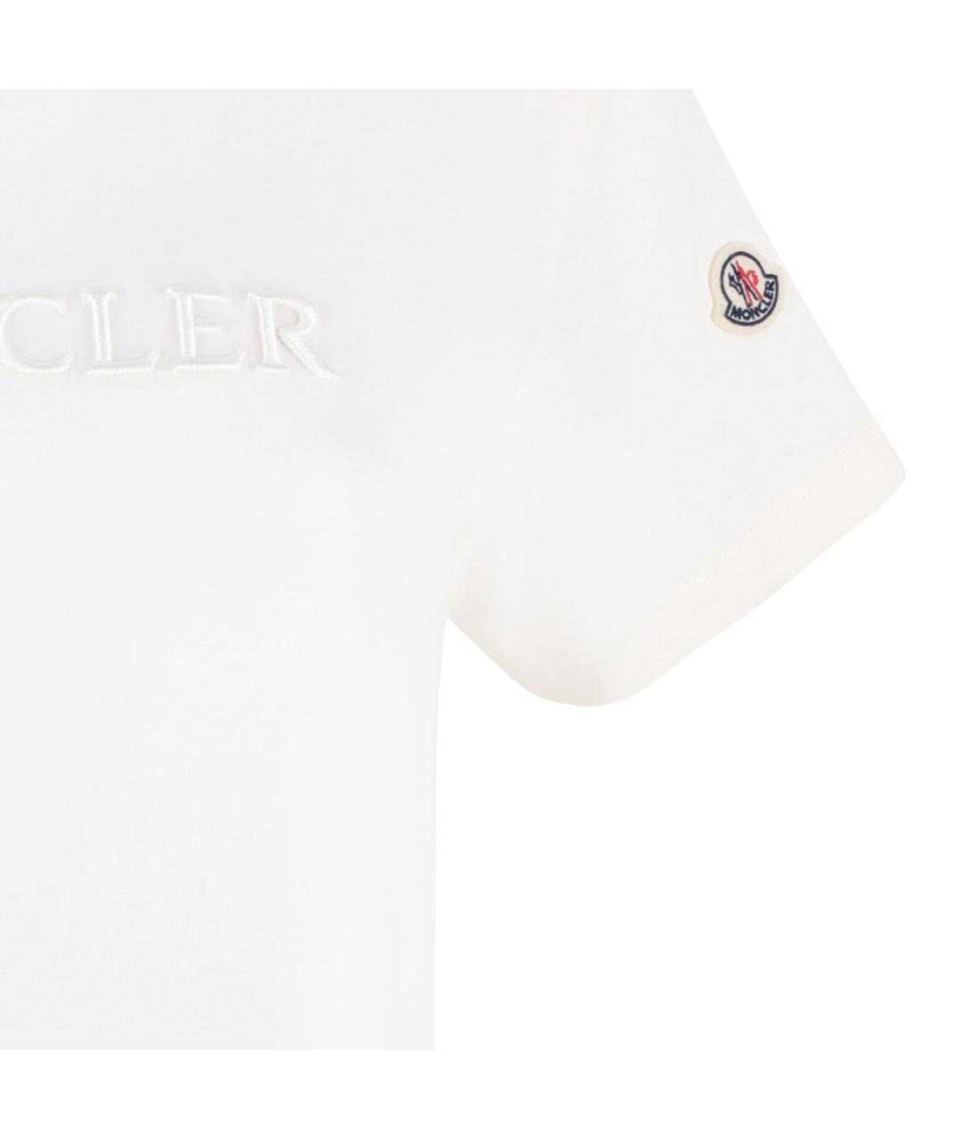 MONCLER Белая хлопковая футболка, фото 4