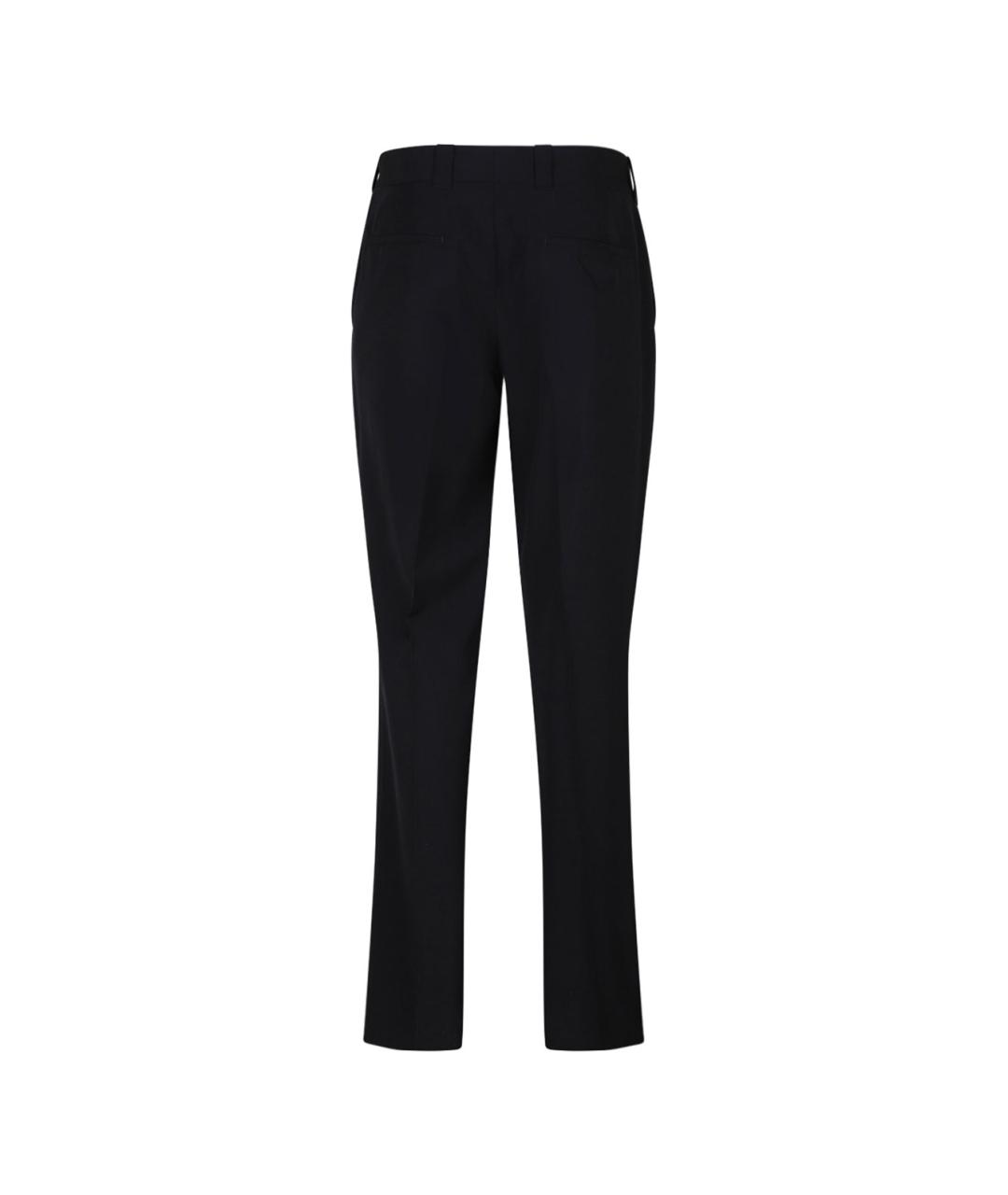 PRADA Черные шерстяные повседневные брюки, фото 2