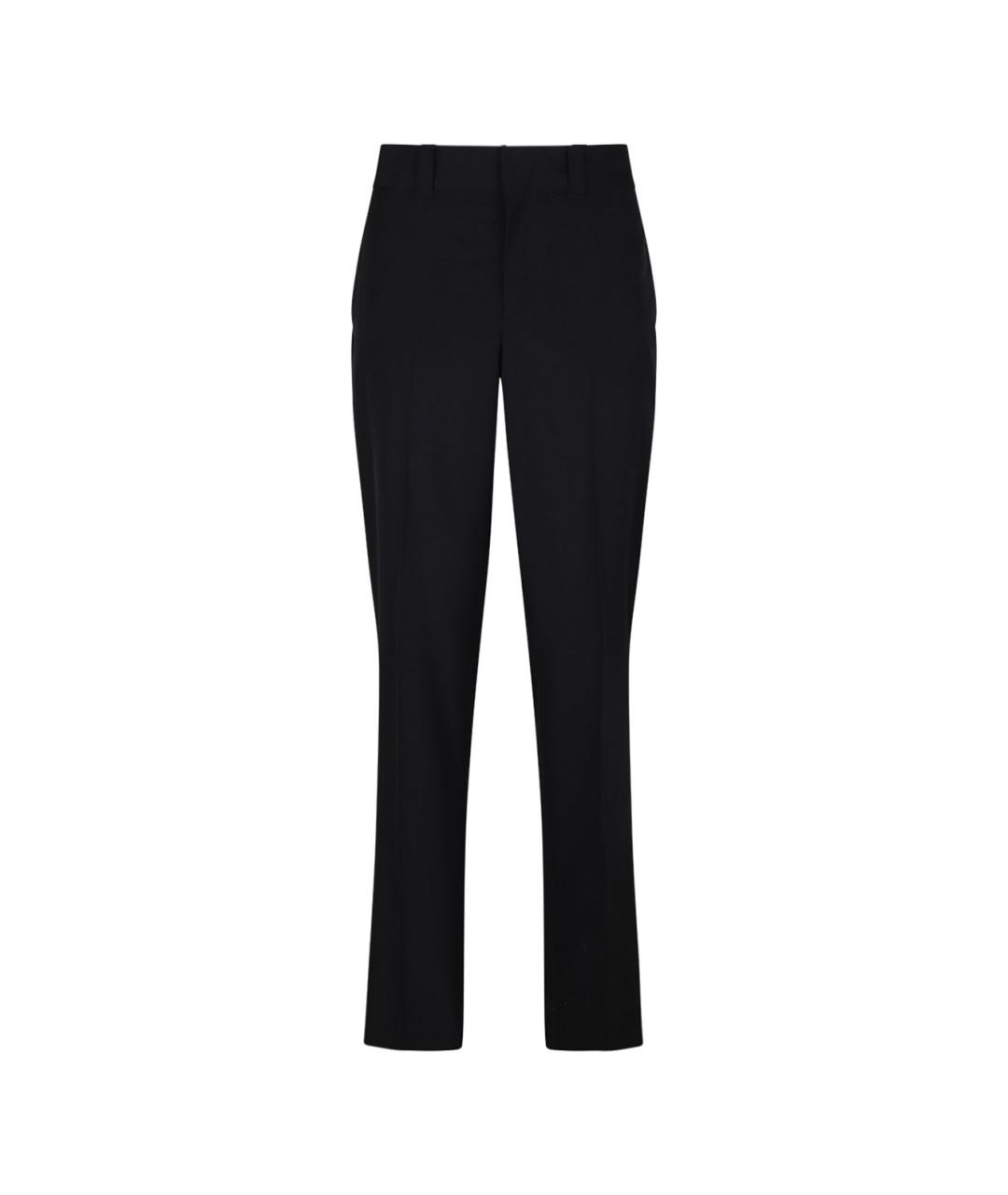 PRADA Черные шерстяные повседневные брюки, фото 1