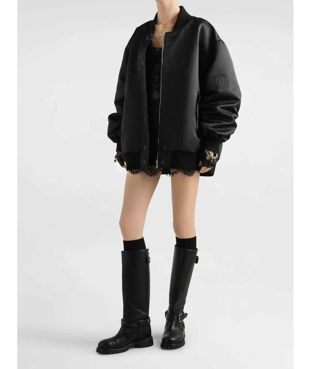 DOLCE&GABBANA Черная полиэстеровая куртка, фото 2