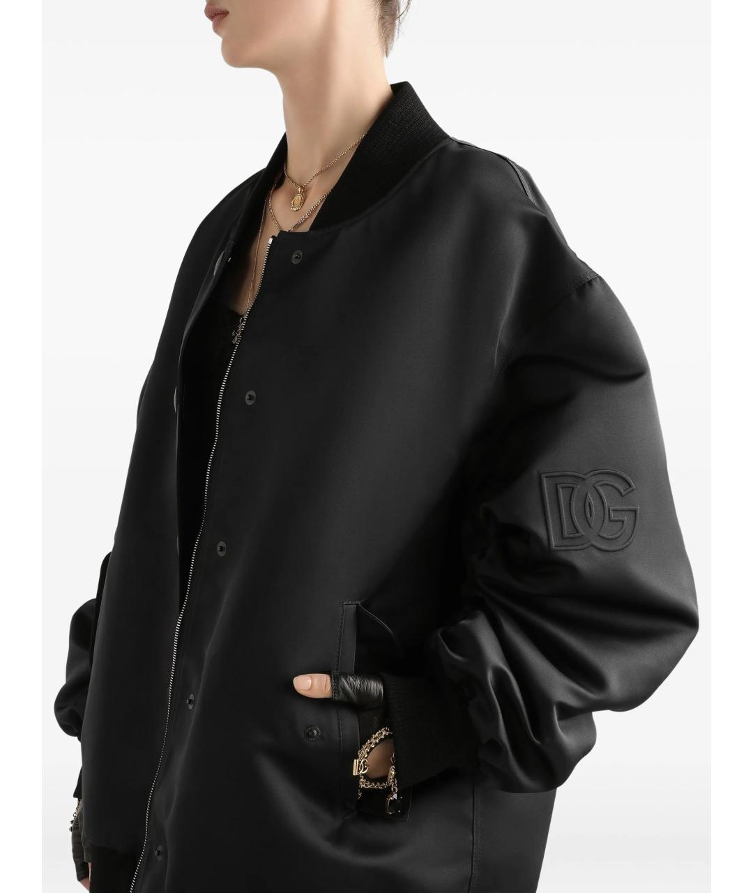 DOLCE&GABBANA Черная полиэстеровая куртка, фото 4