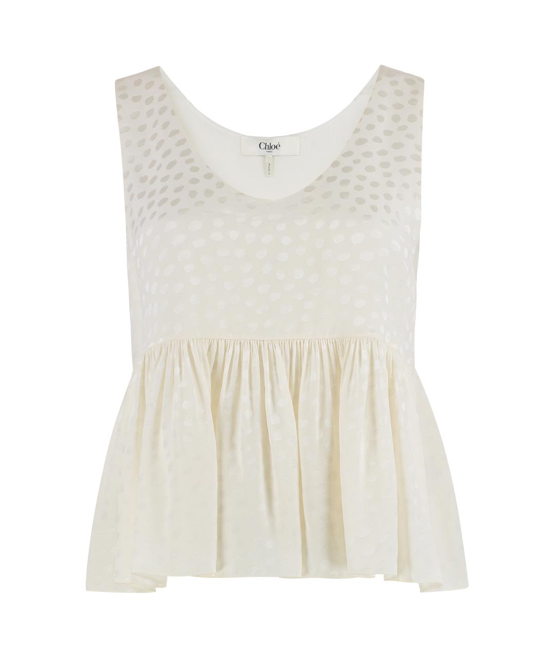 CHLOE Белая шелковая майка, фото 1