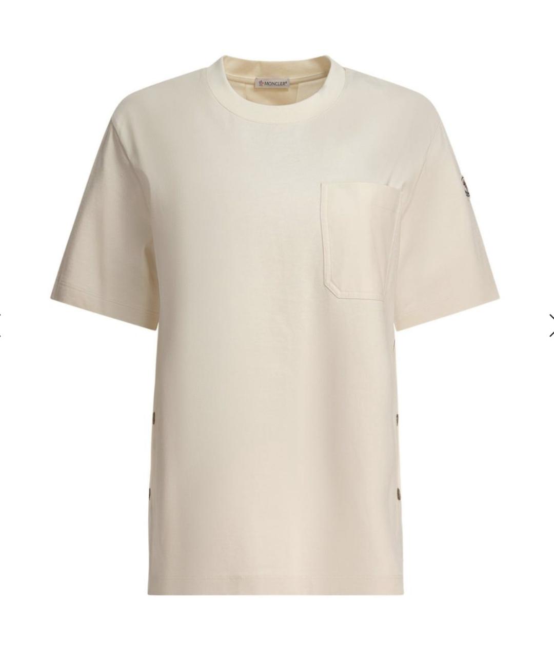 MONCLER Белая хлопковая футболка, фото 1