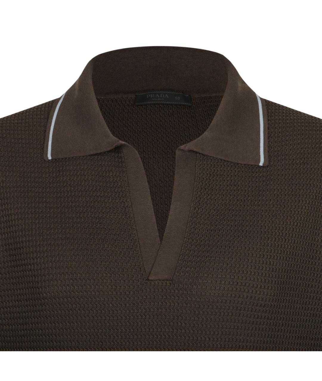 PRADA Коричневое поло с коротким рукавом, фото 1