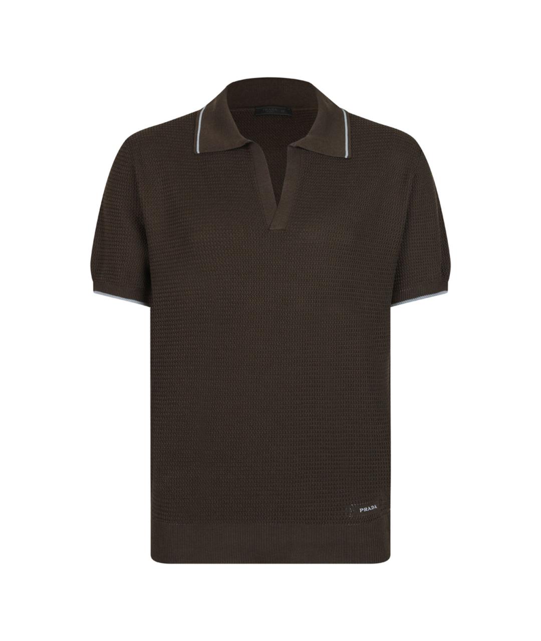 PRADA Коричневое поло с коротким рукавом, фото 4