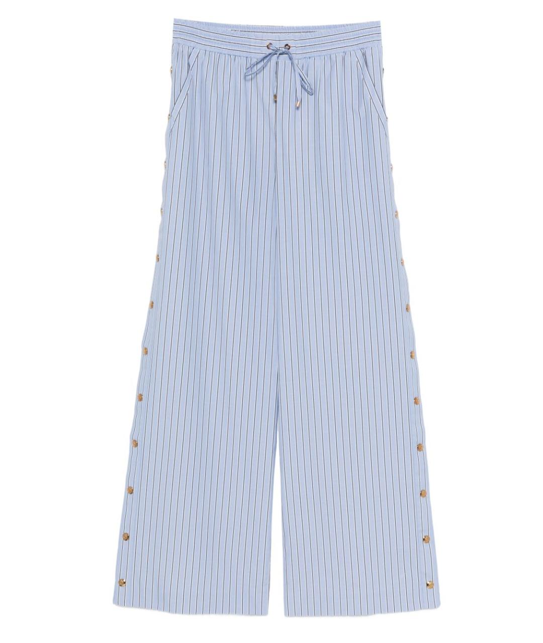 ZIMMERMANN Синие хлопковые прямые брюки, фото 1