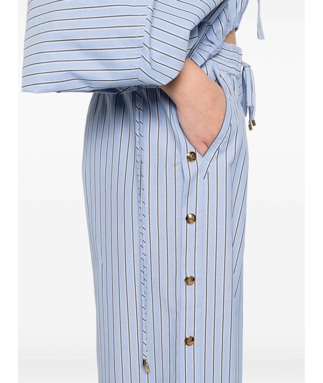 ZIMMERMANN Синие хлопковые прямые брюки, фото 2