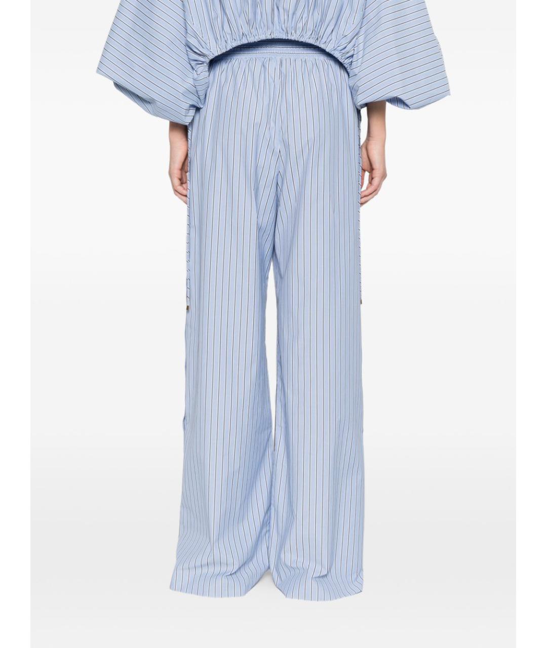 ZIMMERMANN Синие хлопковые прямые брюки, фото 4