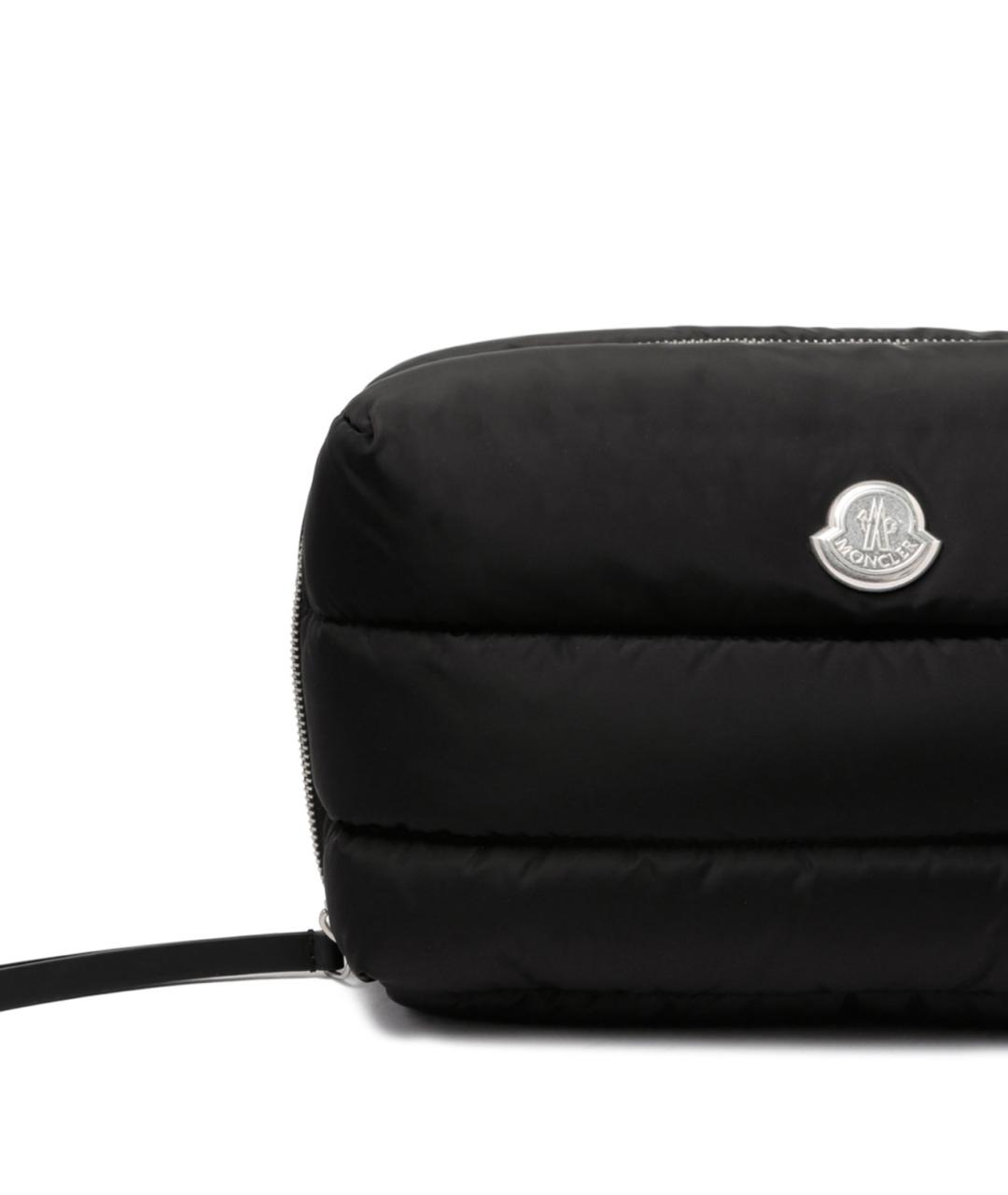 MONCLER Черная кожаная сумка с короткими ручками, фото 4
