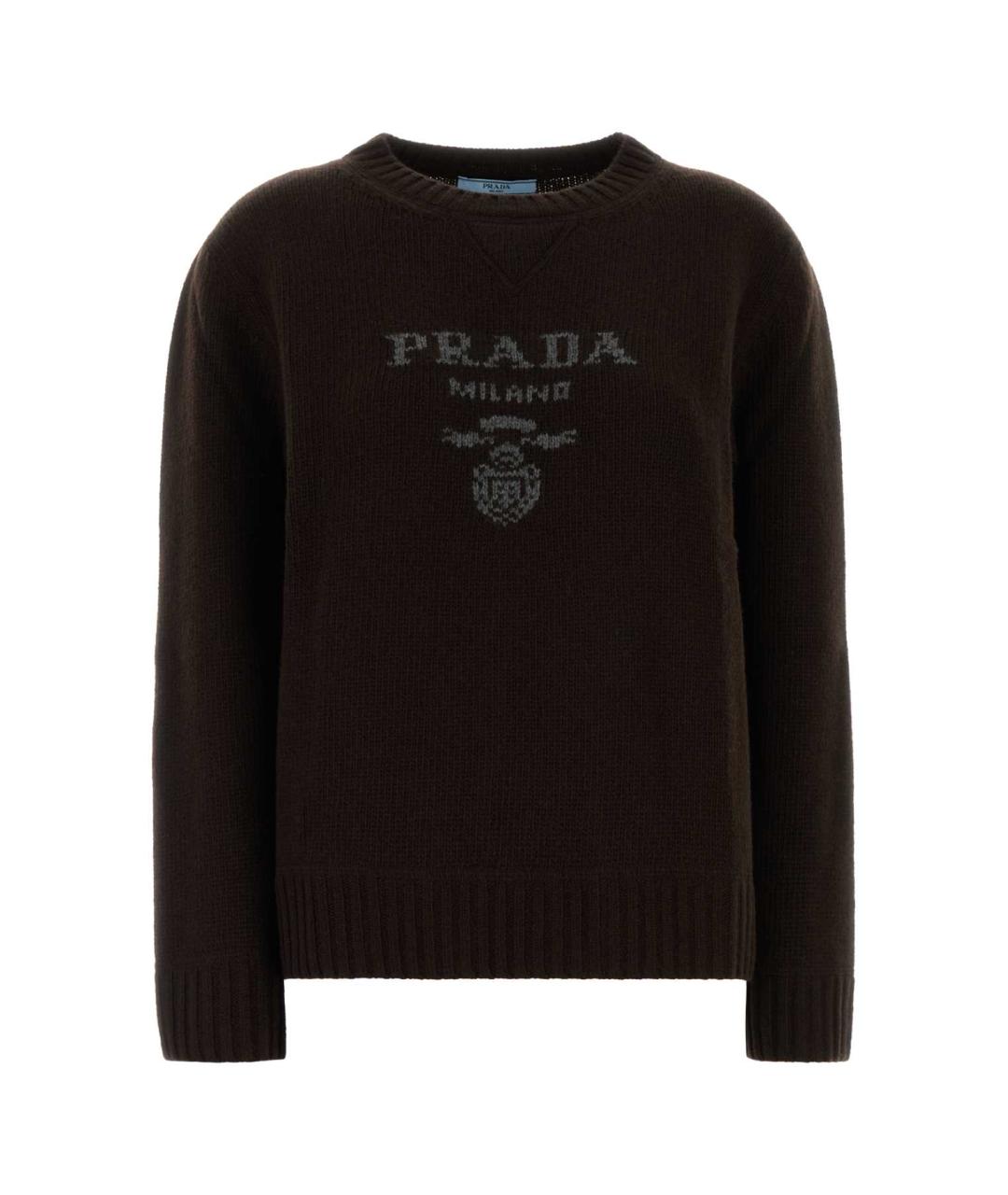 PRADA Коричневый кашемировый джемпер / свитер, фото 1