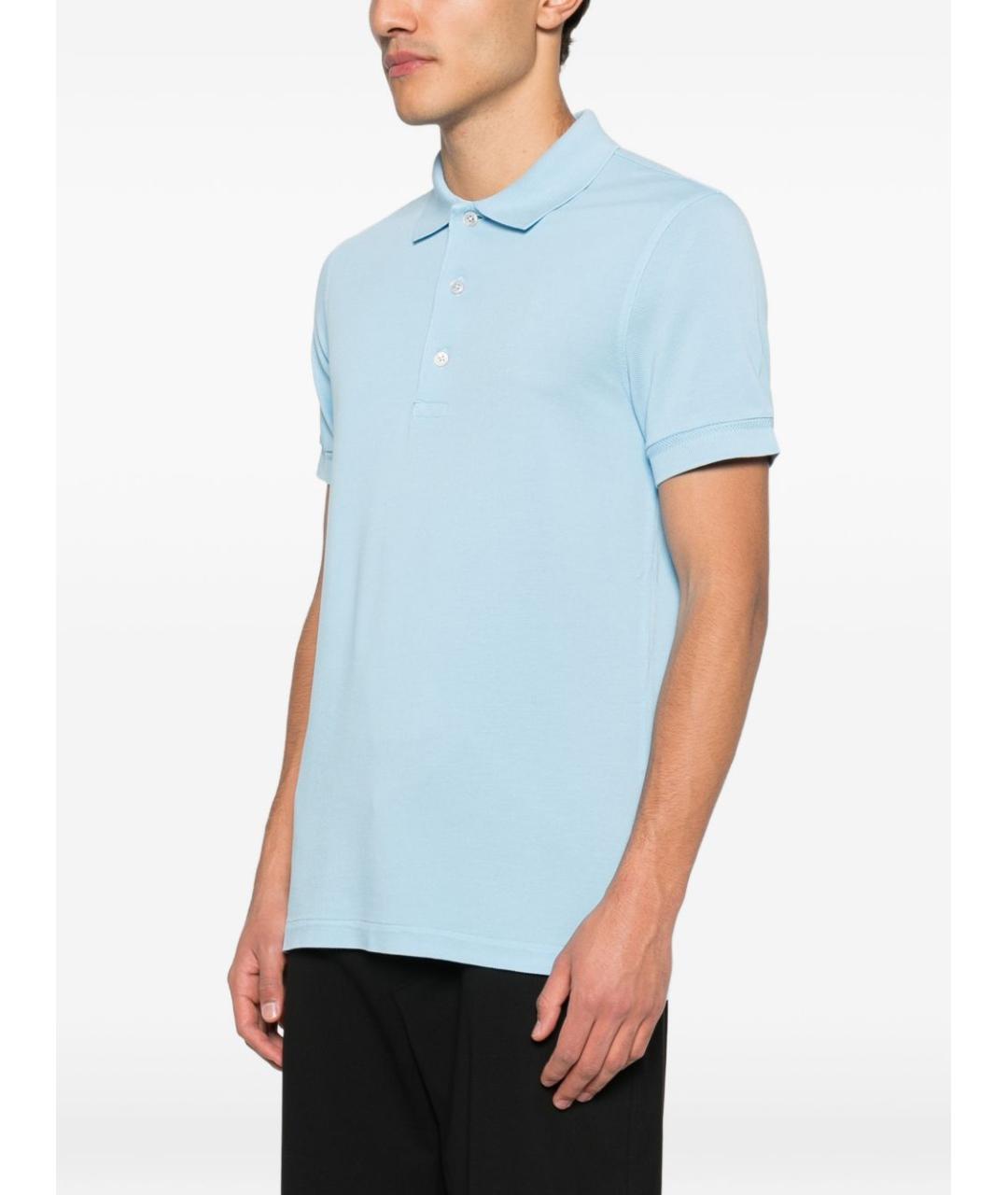 TOM FORD Голубая хлопковая футболка, фото 3