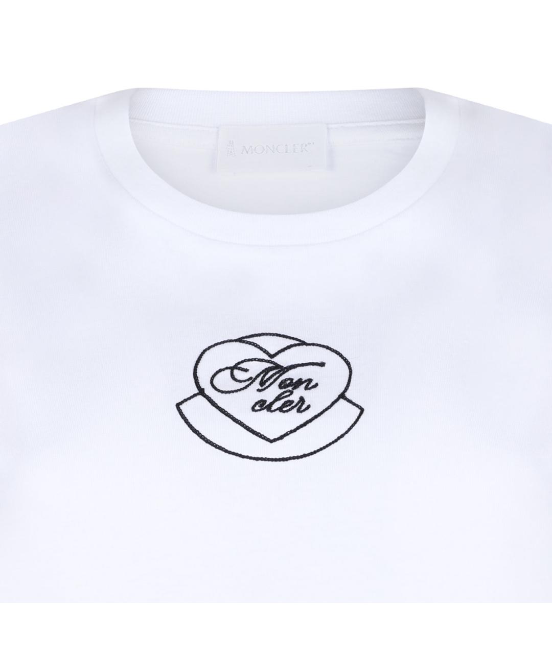 MONCLER Белая хлопковая футболка, фото 3
