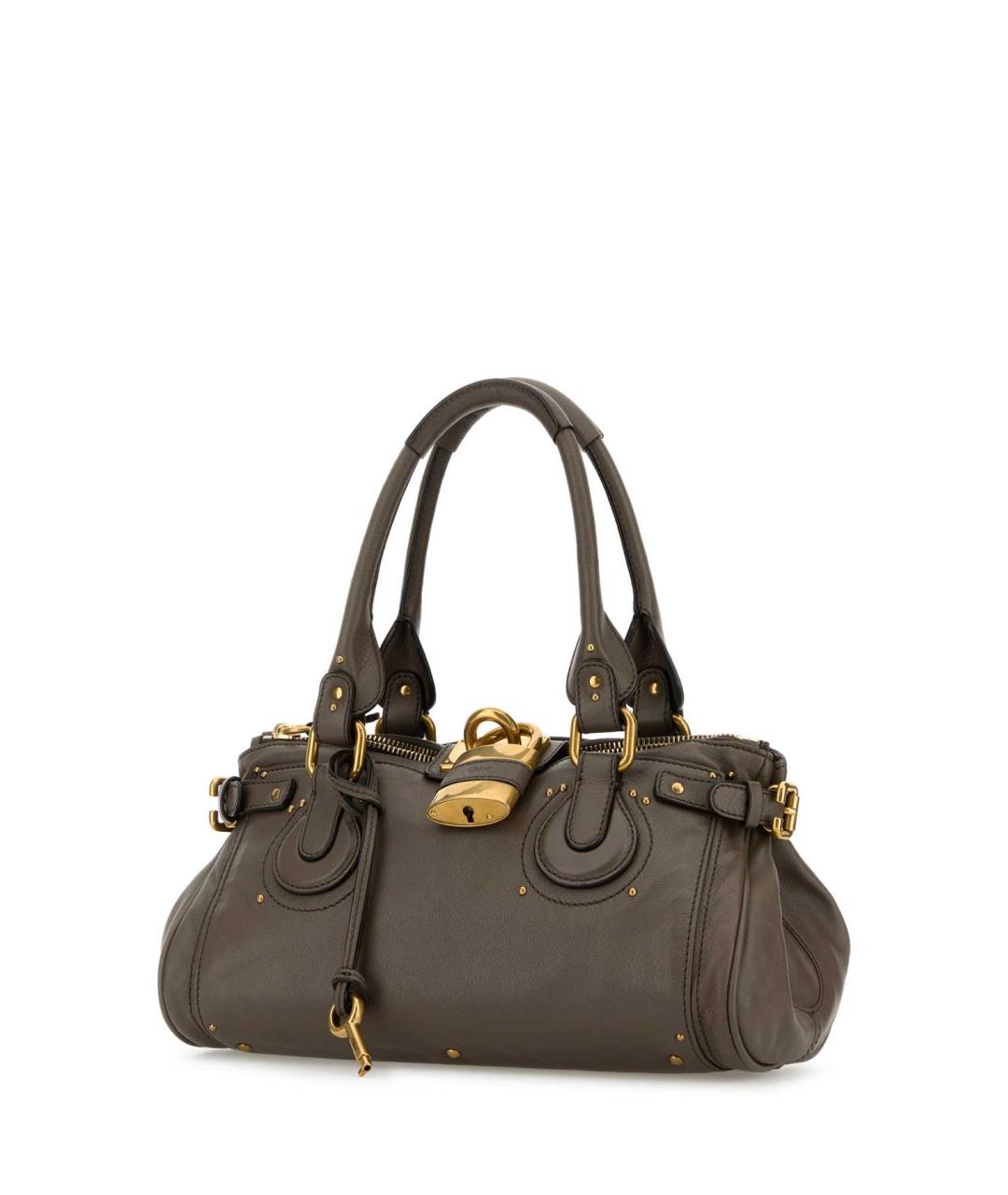 CHLOE Коричневая кожаная сумка с короткими ручками, фото 2