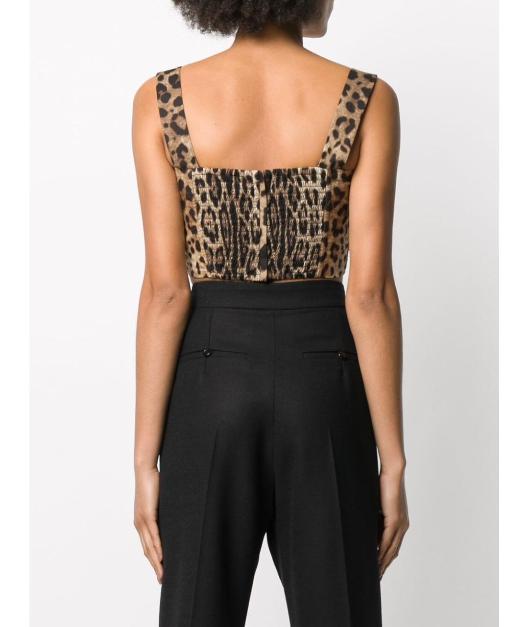 DOLCE&GABBANA Коричневая хлопковая майка, фото 3