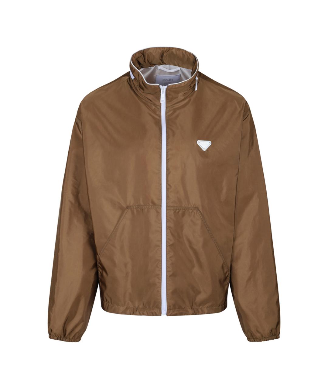 PRADA Коричневая полиамидовая куртка, фото 1
