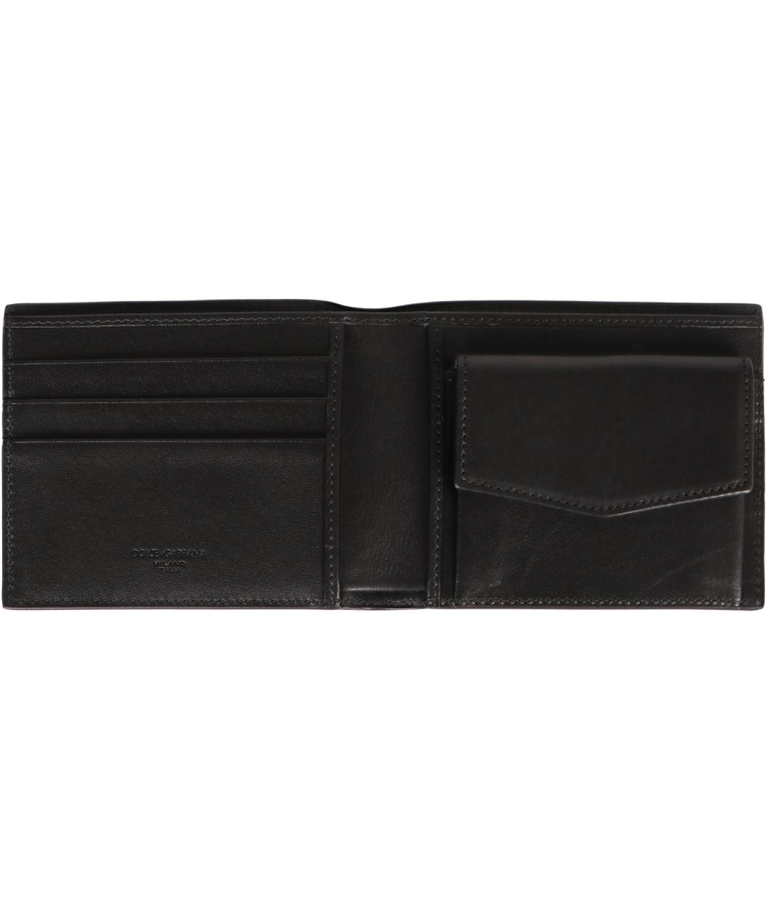 DOLCE&GABBANA Черный кожаный кошелек, фото 3