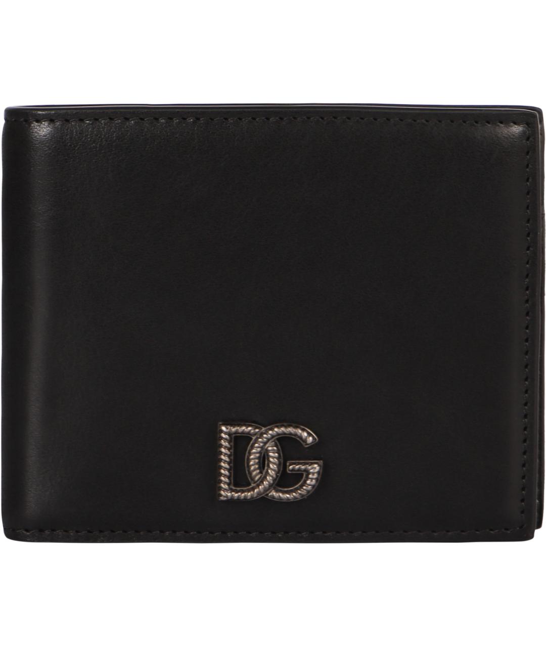 DOLCE&GABBANA Черный кожаный кошелек, фото 1