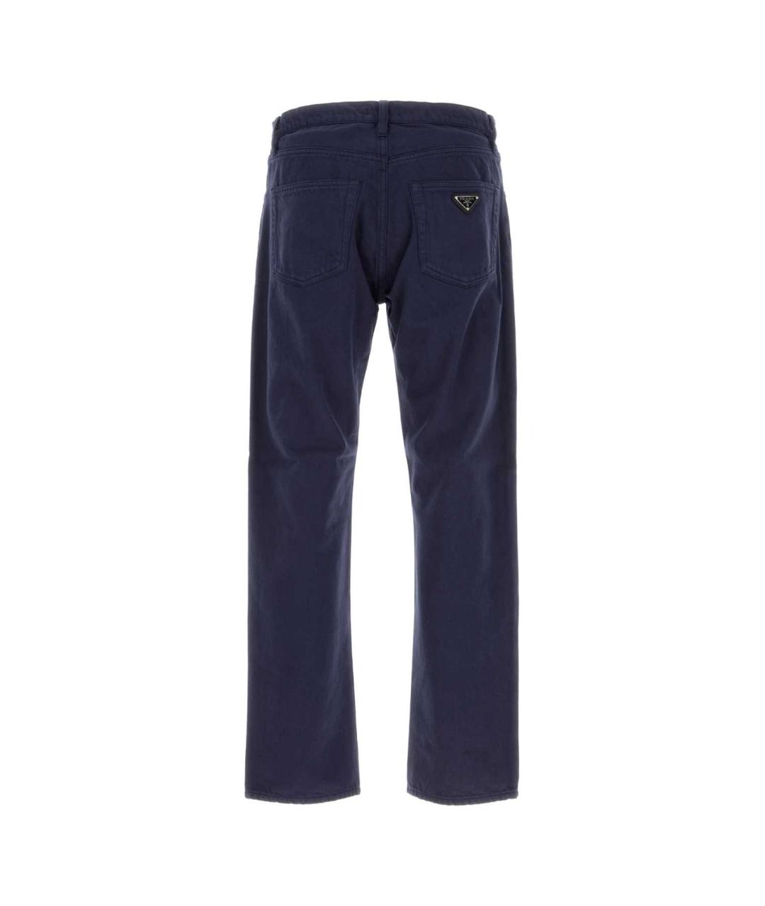 PRADA Синие хлопковые повседневные брюки, фото 2